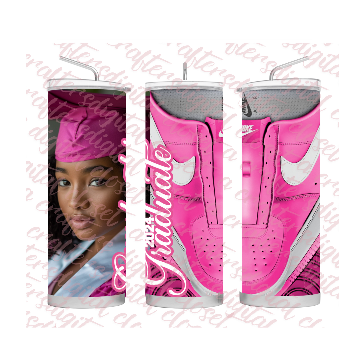 Pink Graduation Shoe Editable Template