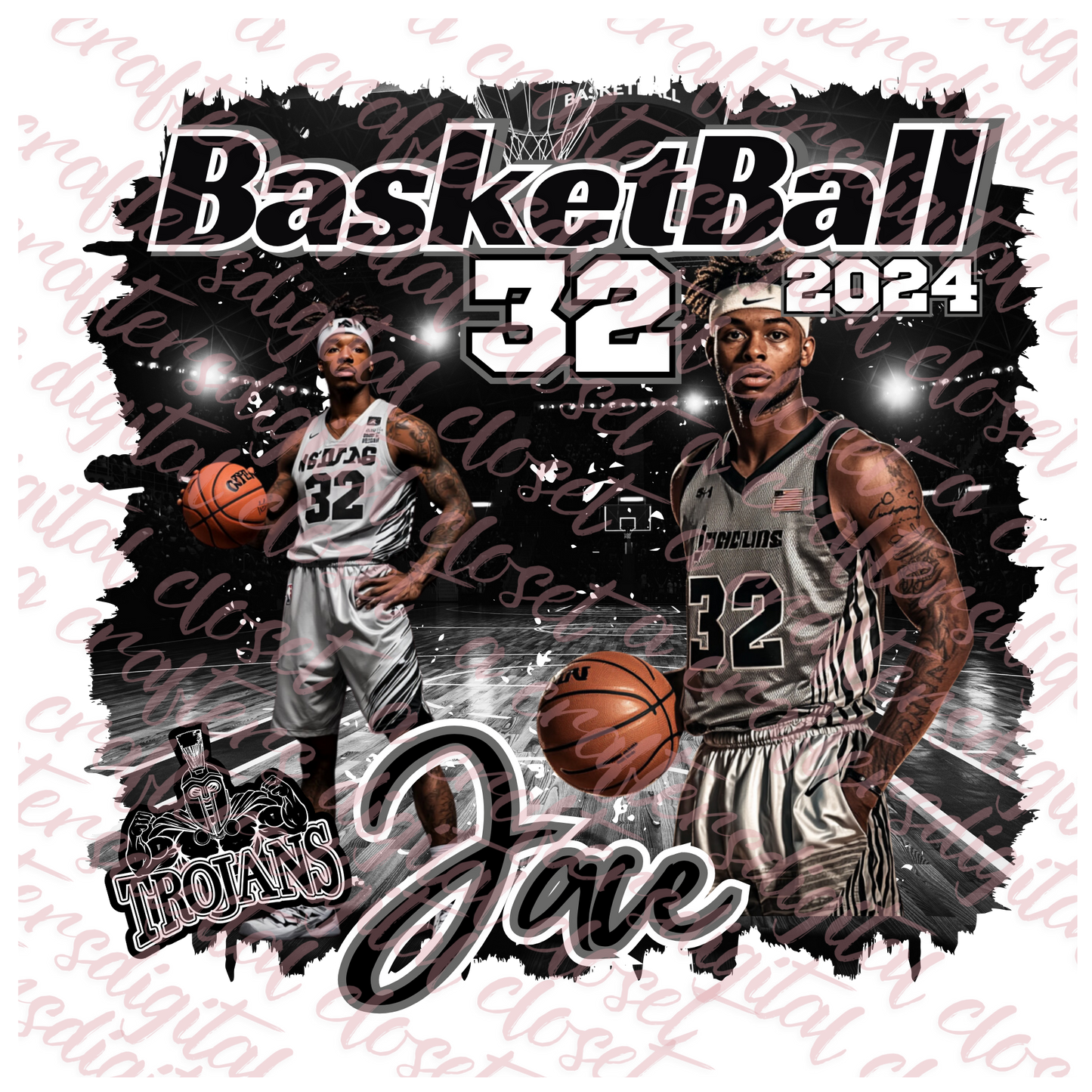 Basketball Gray Editable Design