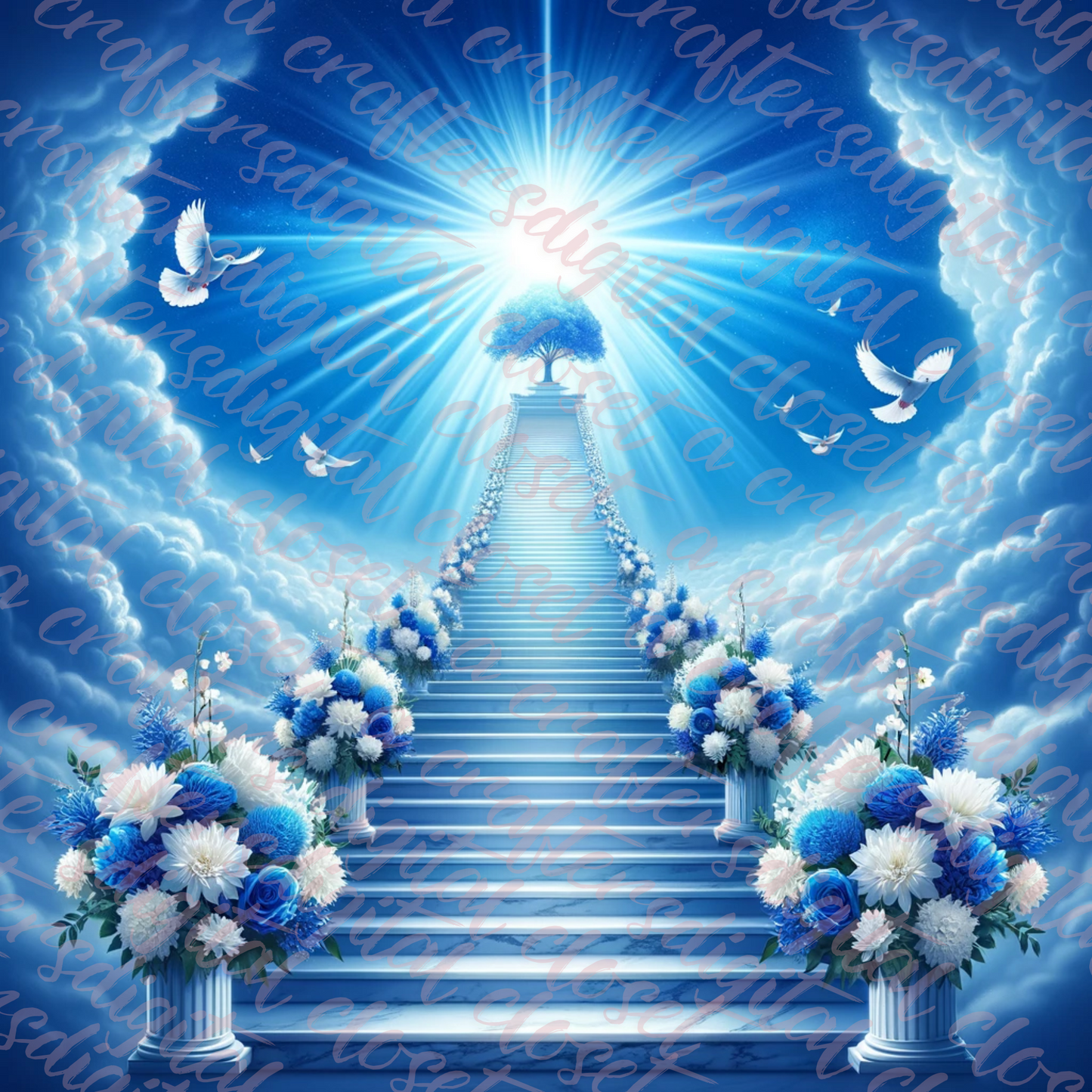 Blue Memorial Background 3 PNG