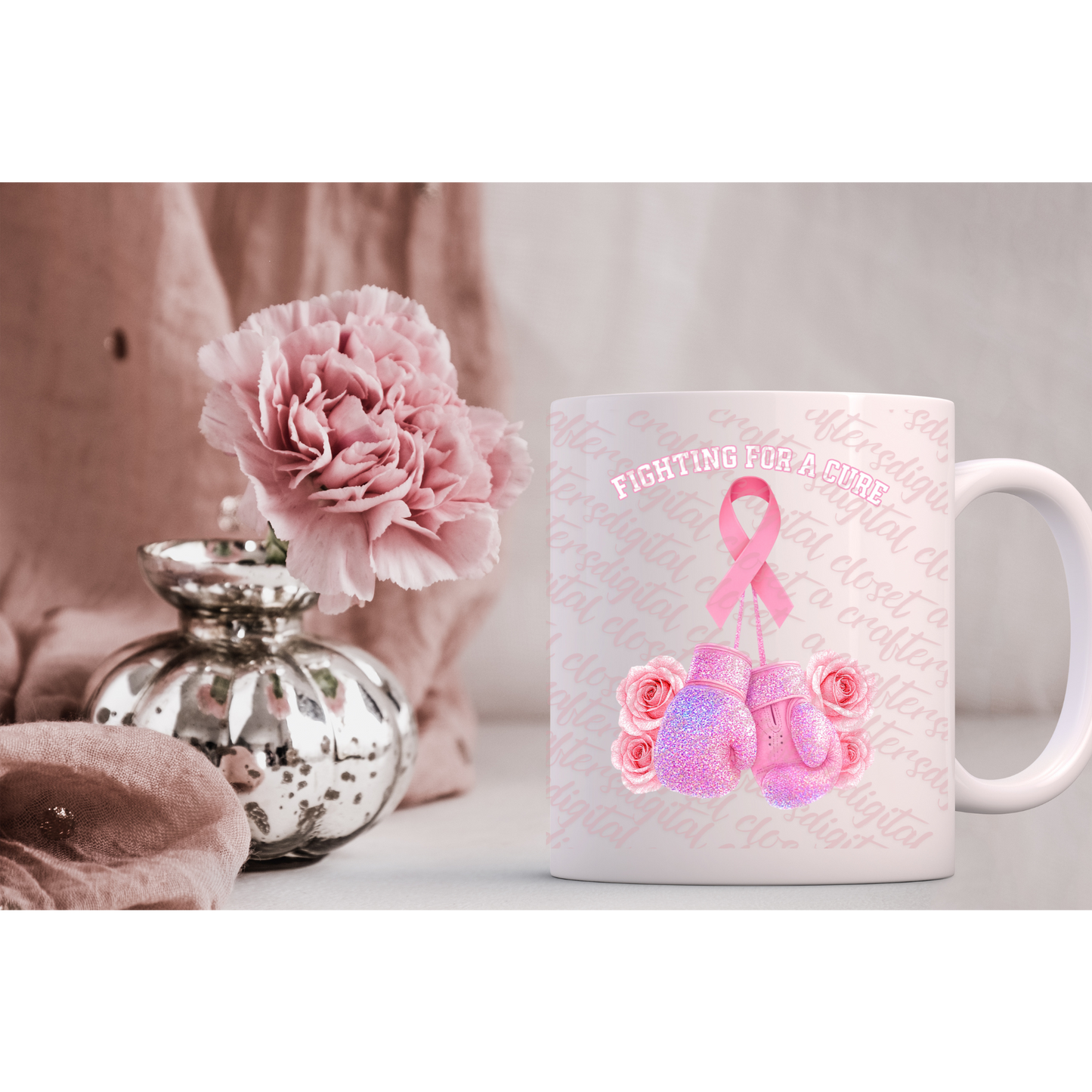 Fighting for a Cure Digital Design | Breast Cancer Awareness PNG