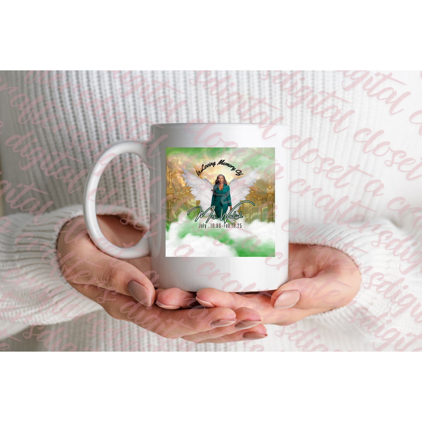 Memorial Button Green Editable Template