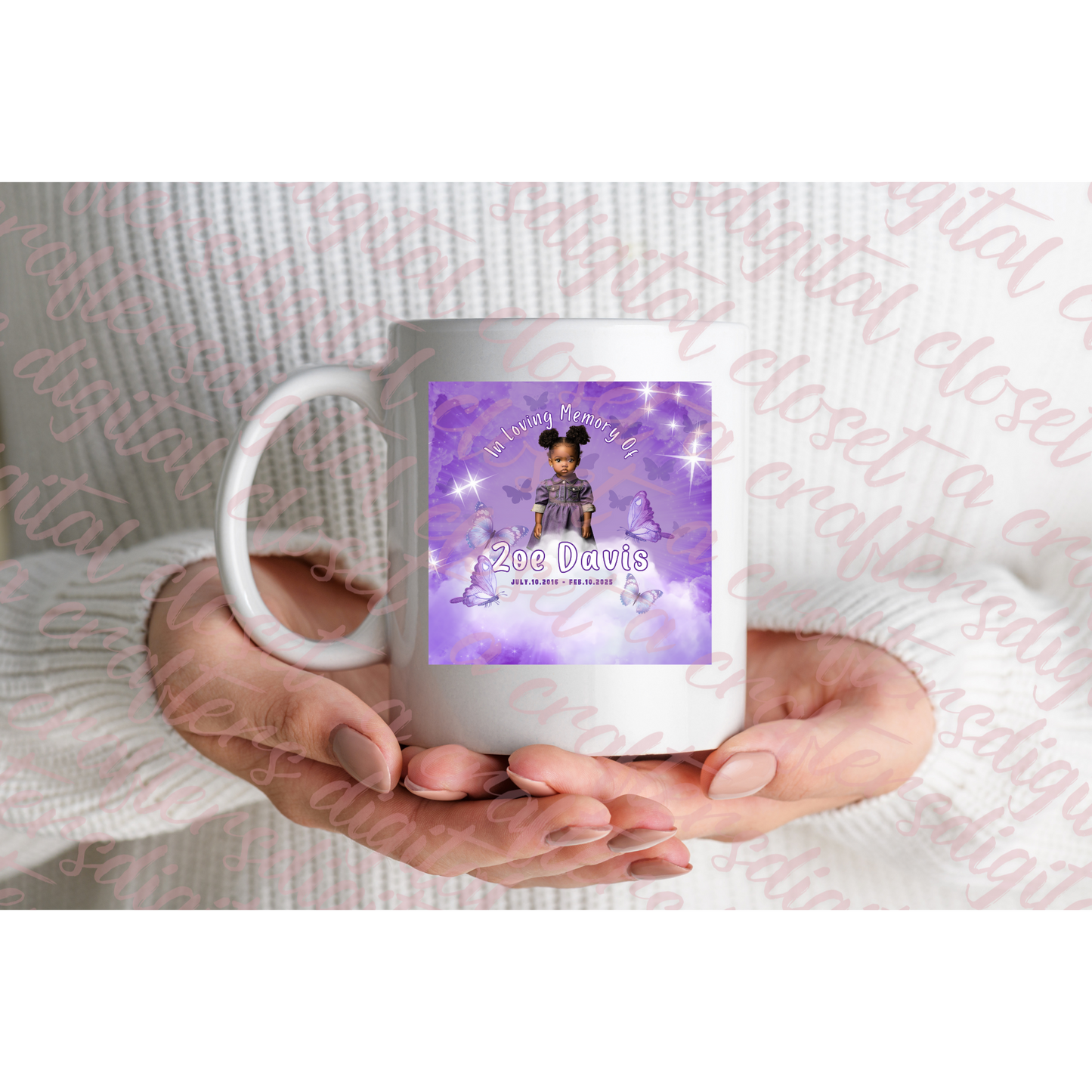 Memorial Button Purple Editable Template