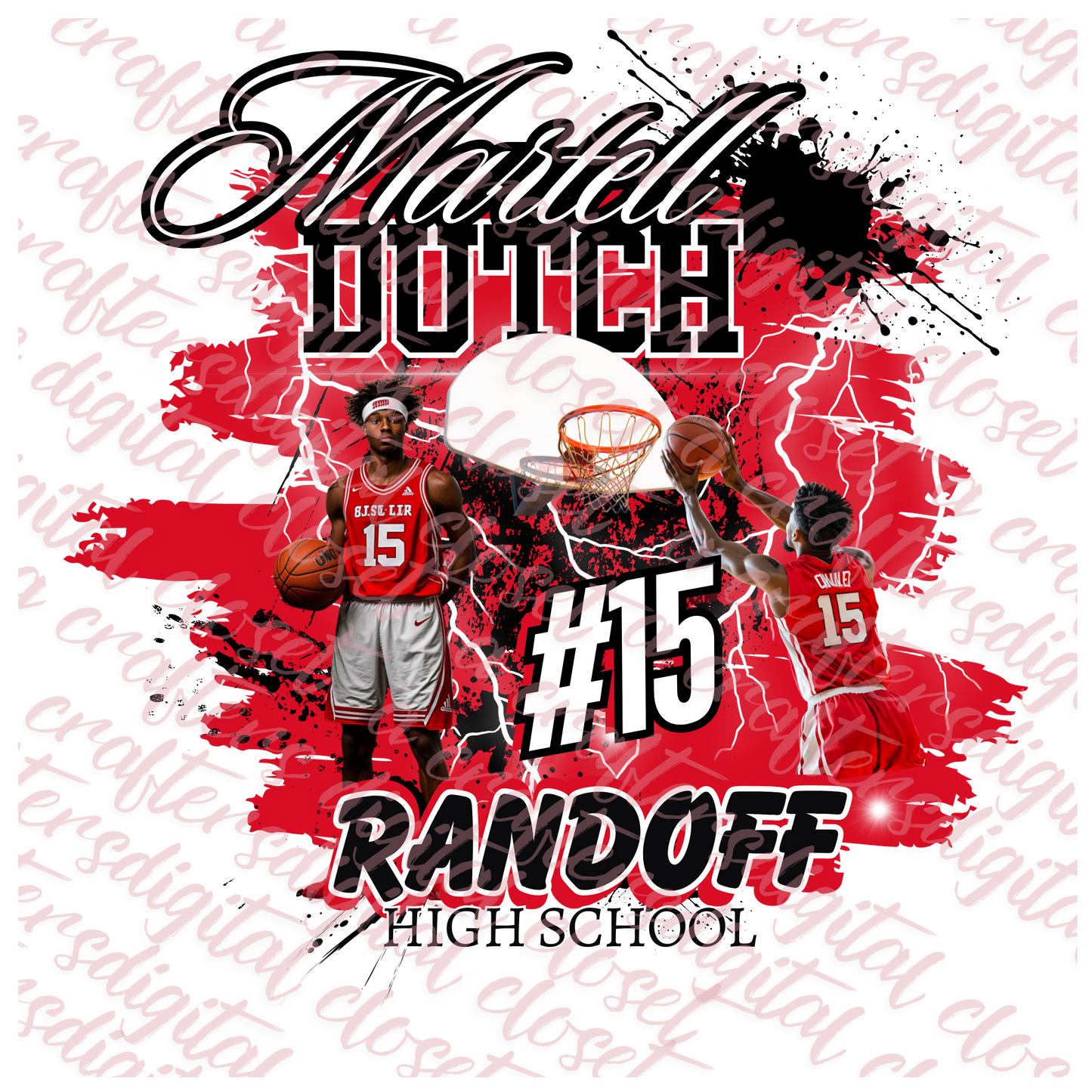 Basketball Red Editable Design