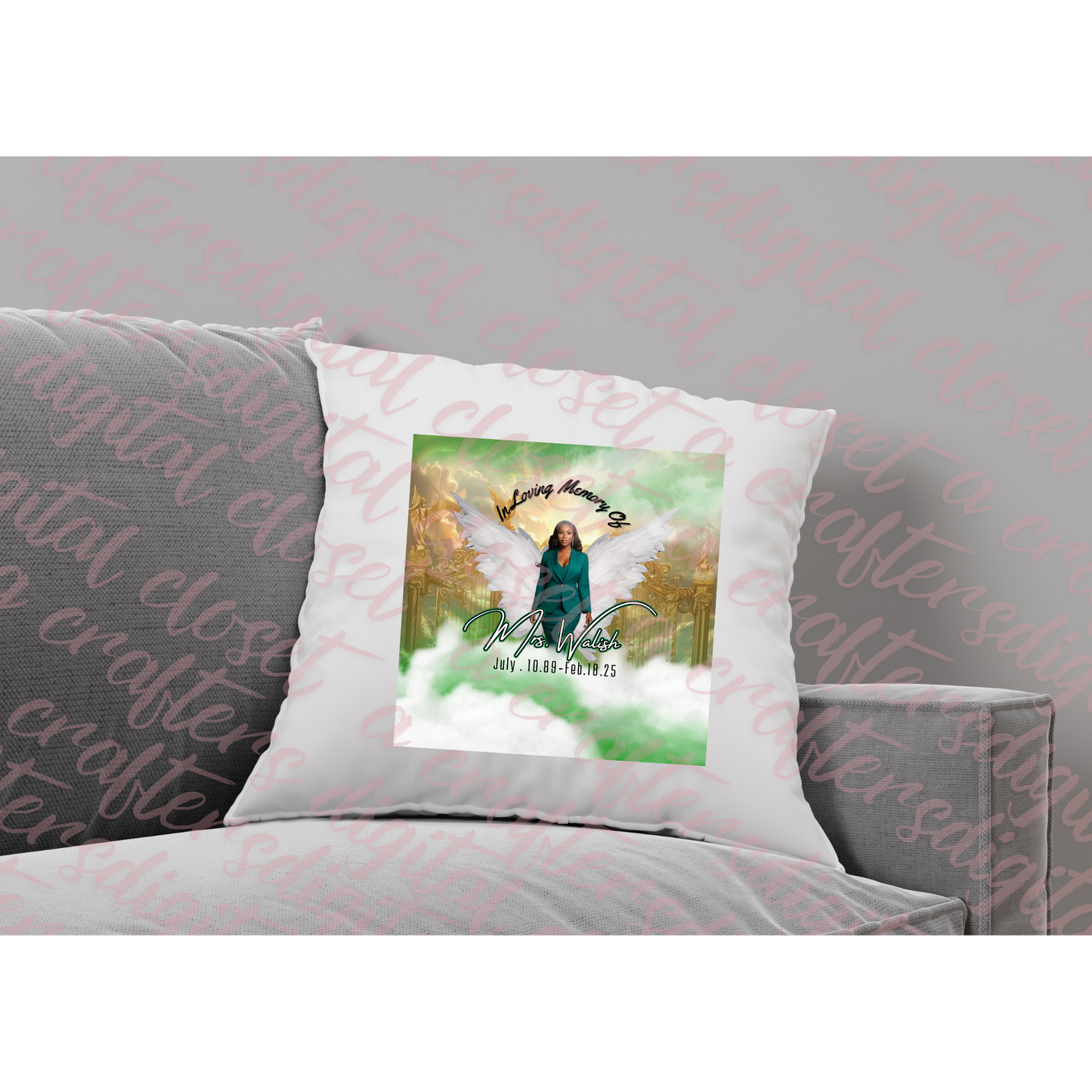 Memorial Button Green Editable Template