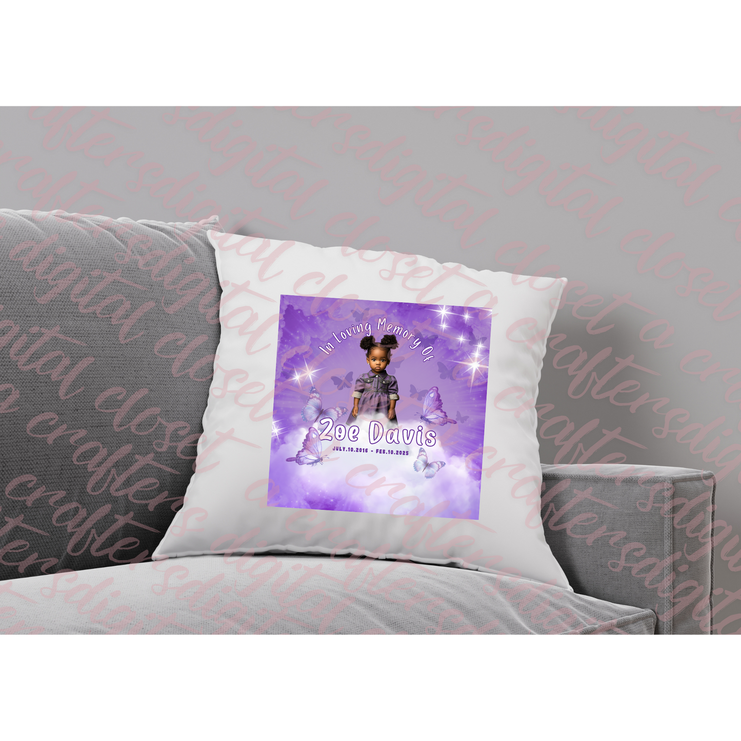 Memorial Button Purple Editable Template