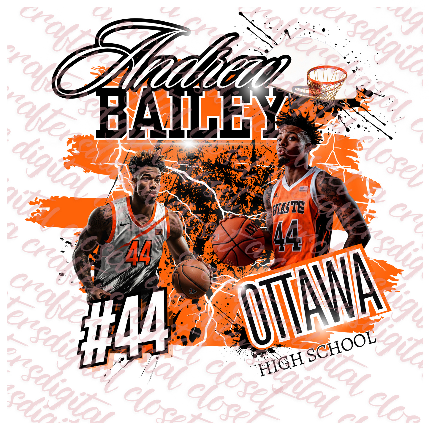Basketball Orange Editable Design