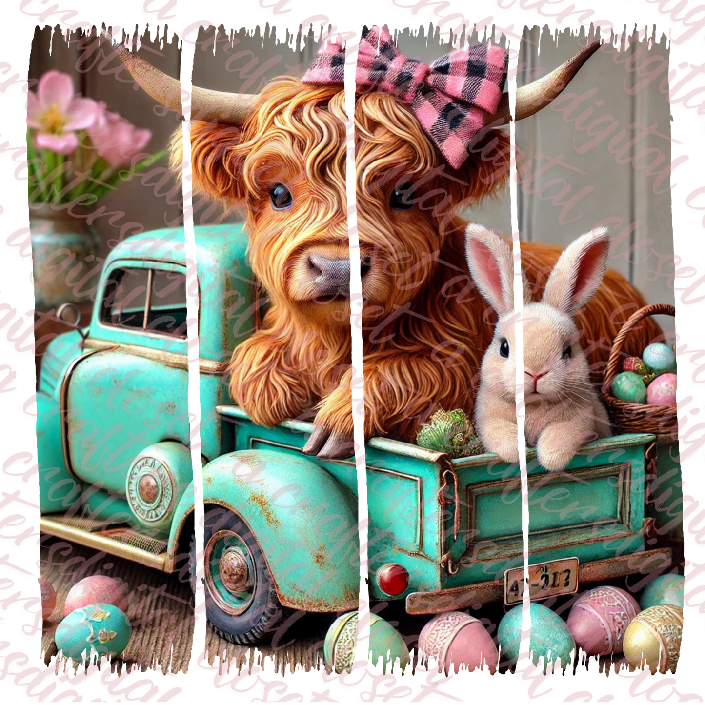 Easter Highland Cow Design