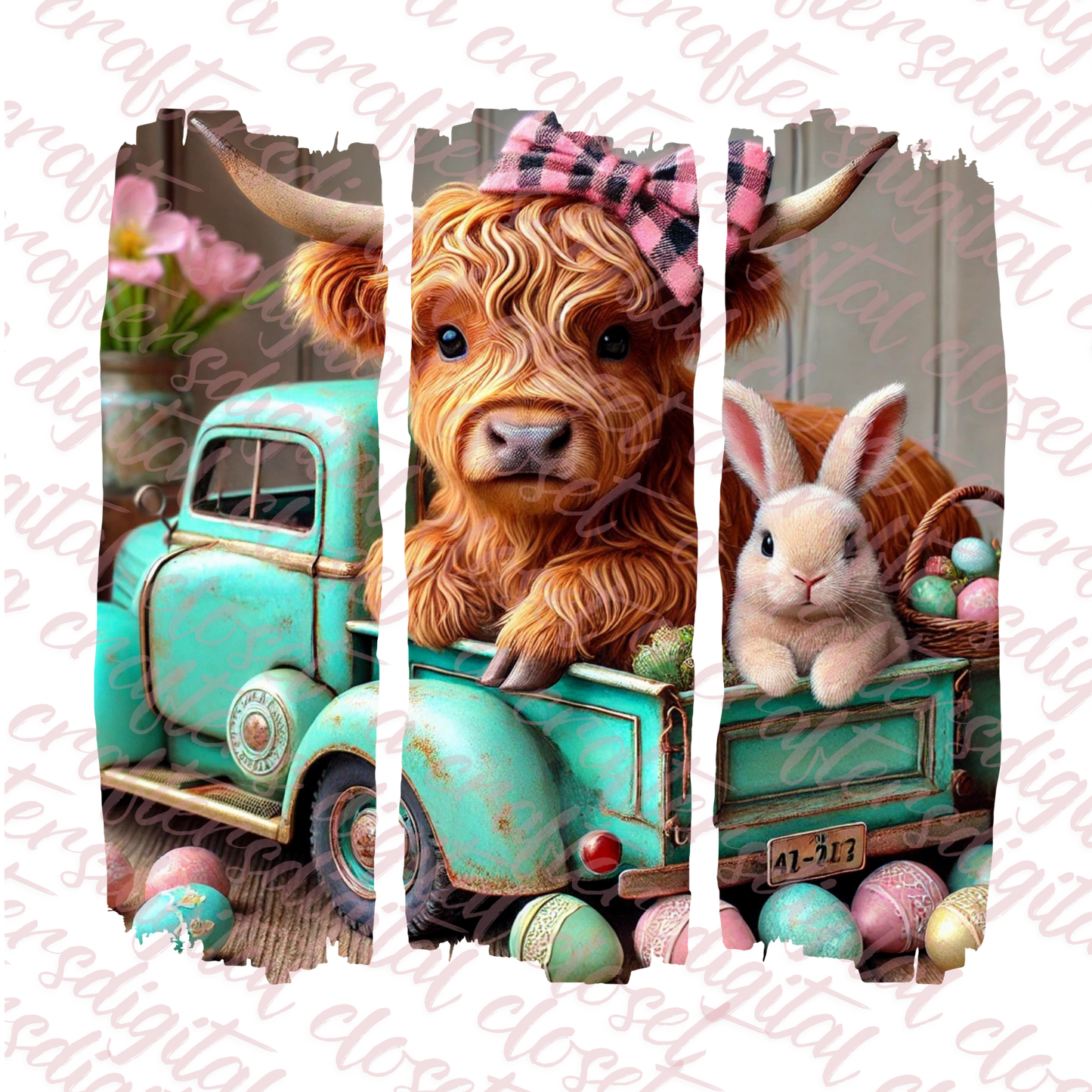 Easter Highland Cow Design