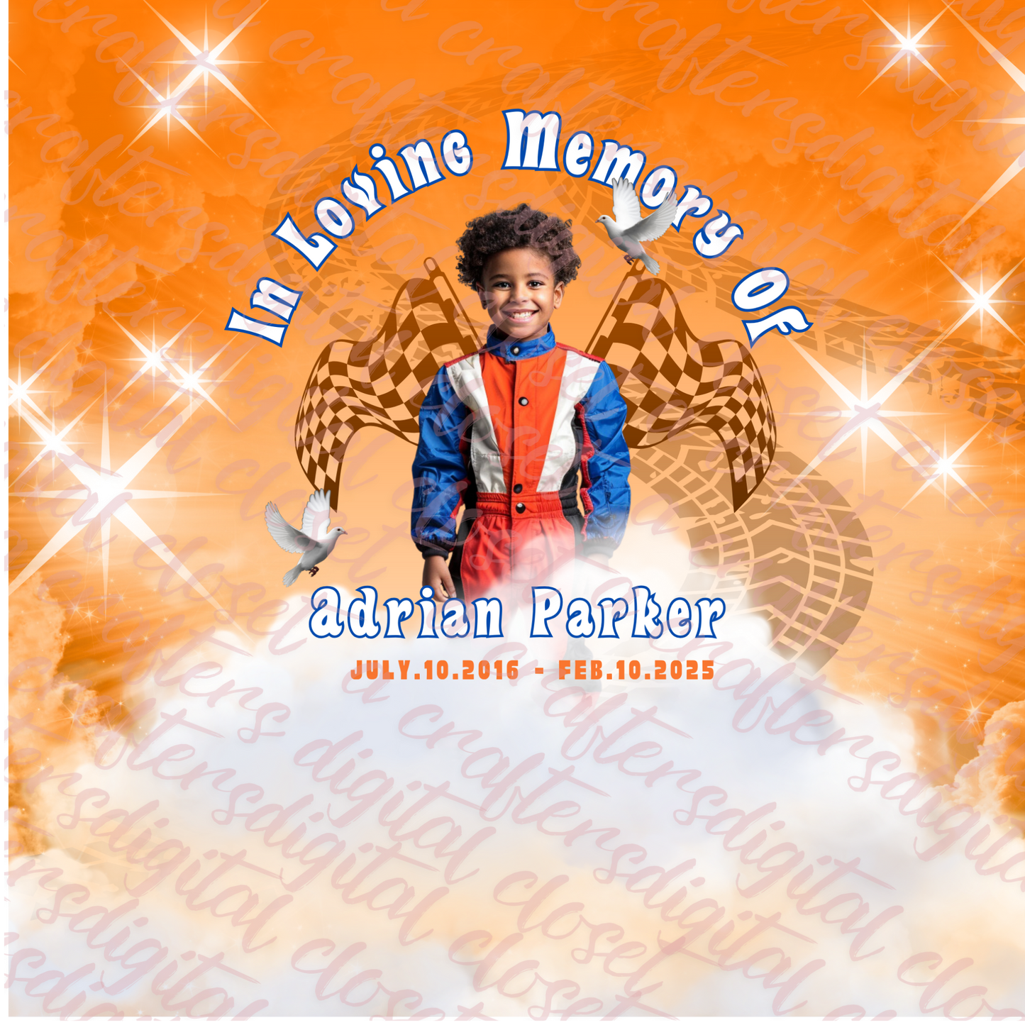 Memorial Button Orange Editable Template