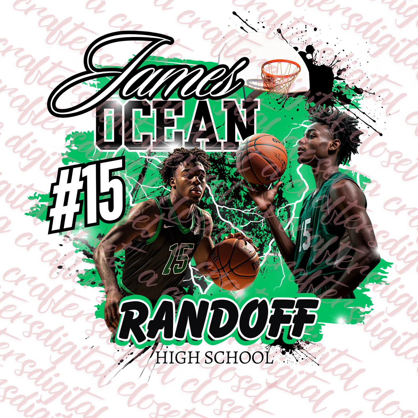Basketball Green Editable Design