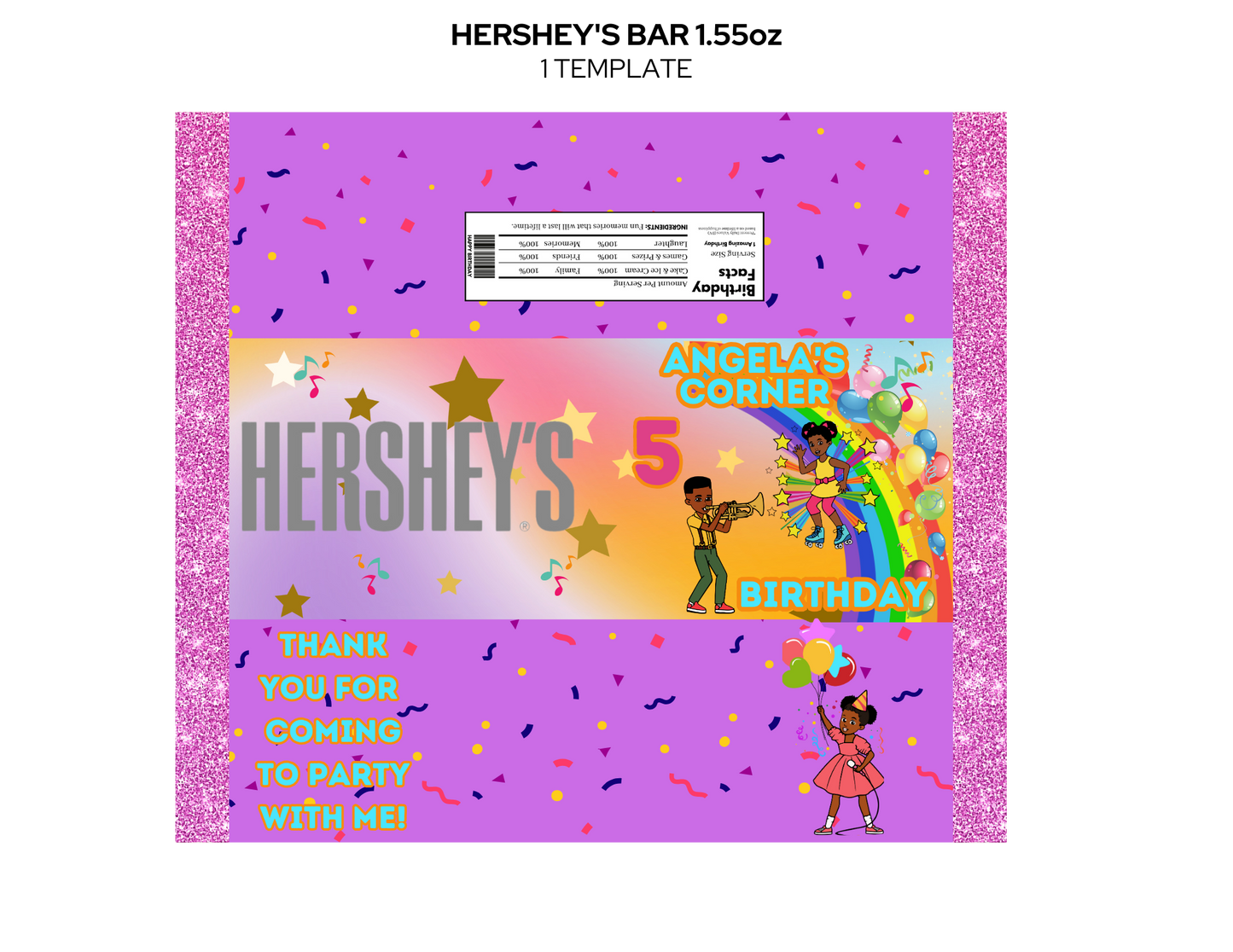Gracie's Editable Hersey's Bar Template