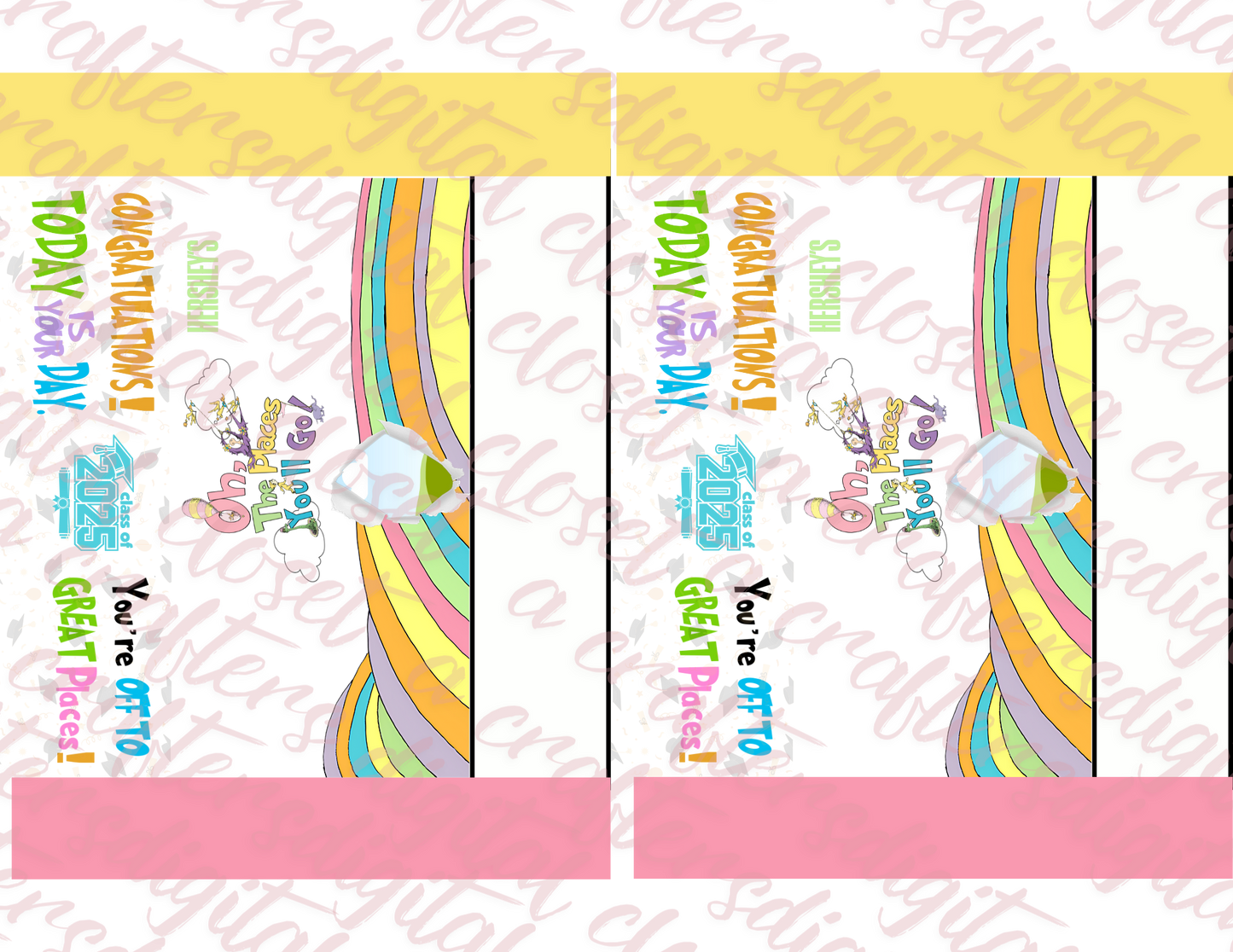 Graduation Chip Bag, Editable template, Graduation Decorations, Class of 2025 Party Favor, Instant Download, Personalized treat party favor, Party Favor bundle, Oh the Places