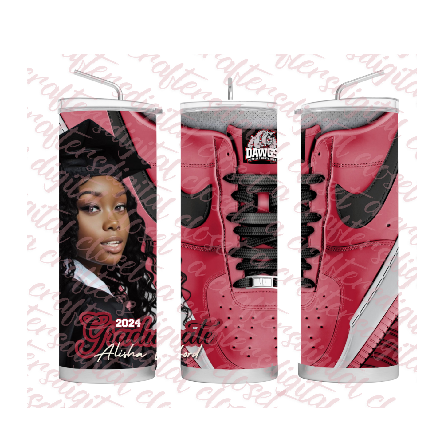 Red Graduation Shoe Editable Template
