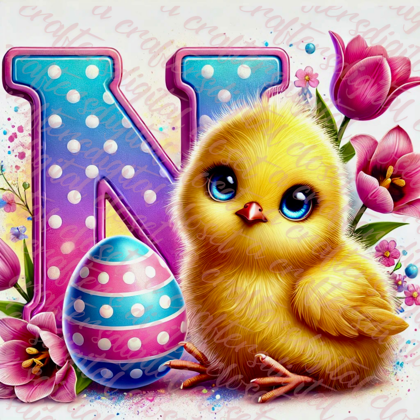 Easter Chick Letter PNG