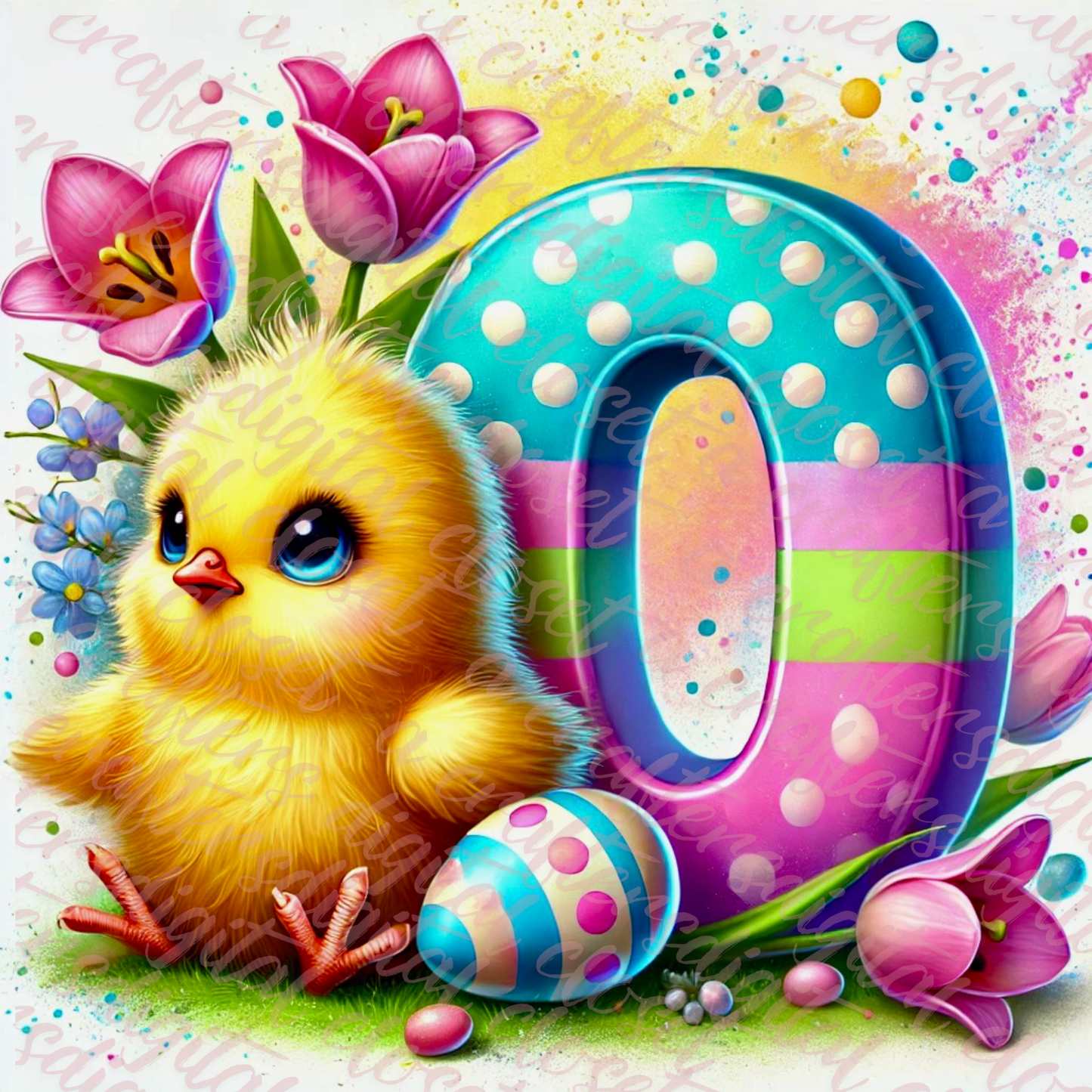 Easter Chick Letter PNG