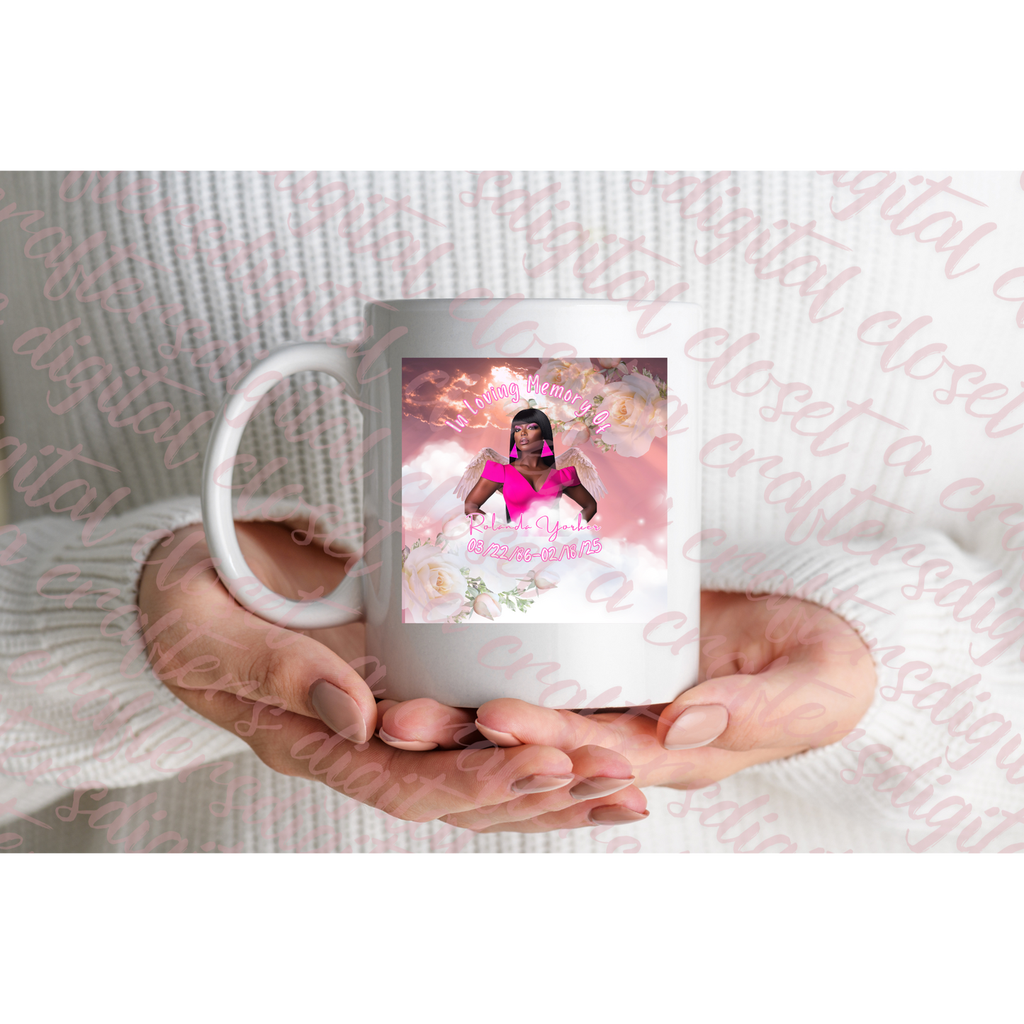 Memorial Button Light Pink Editable Template