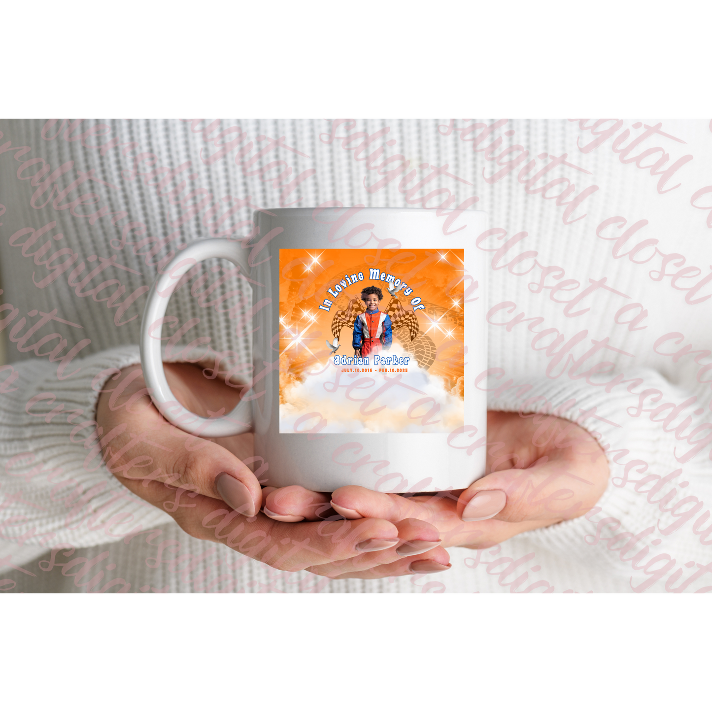 Memorial Button Orange Editable Template