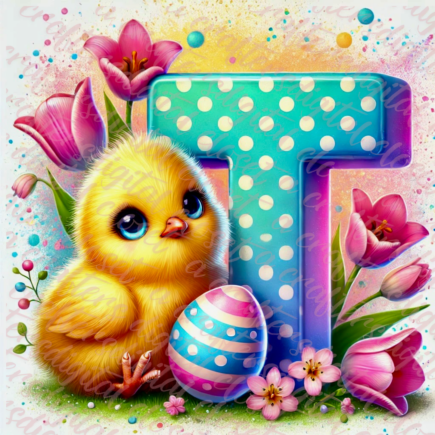 Easter Chick Letter PNG
