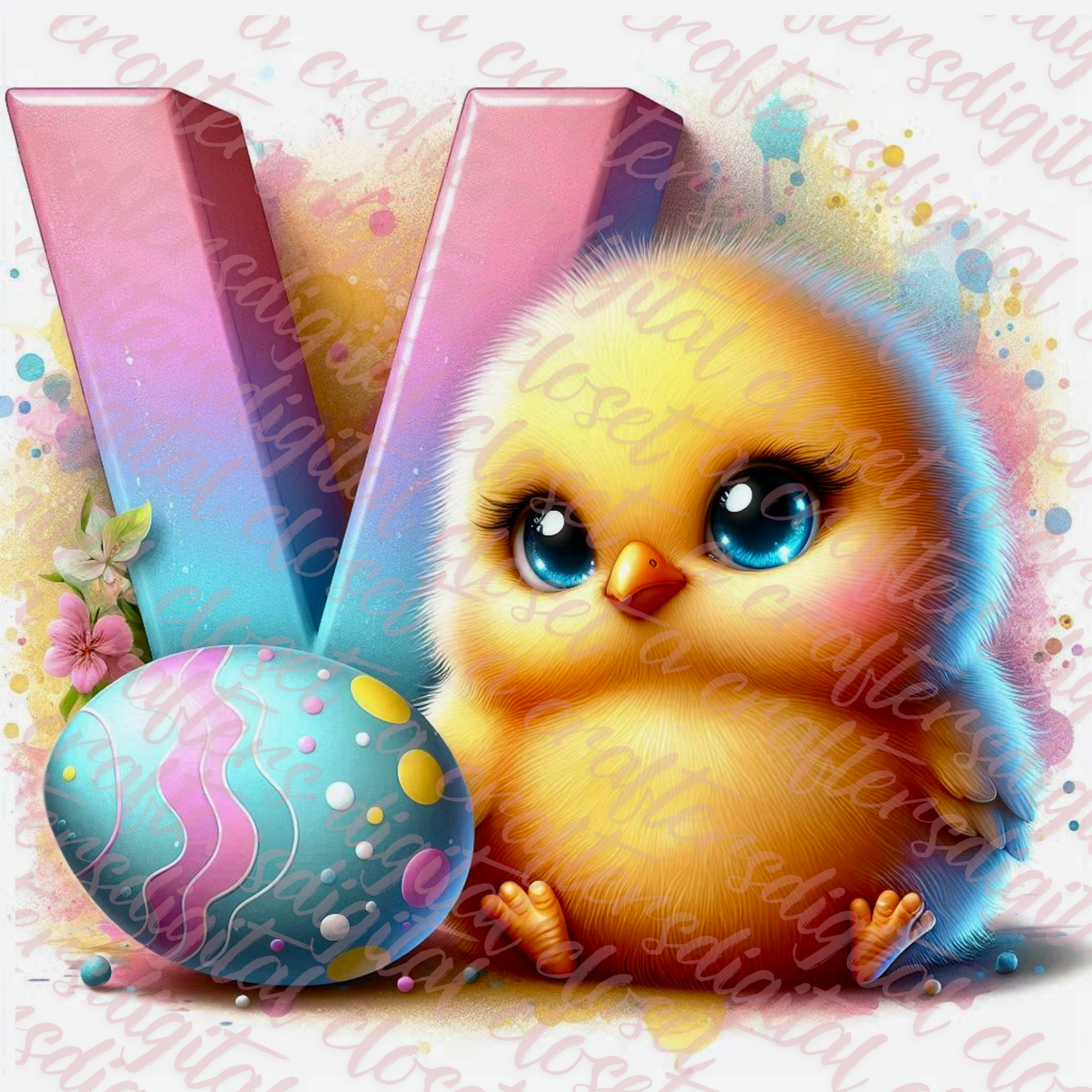 Easter Chick Letter PNG