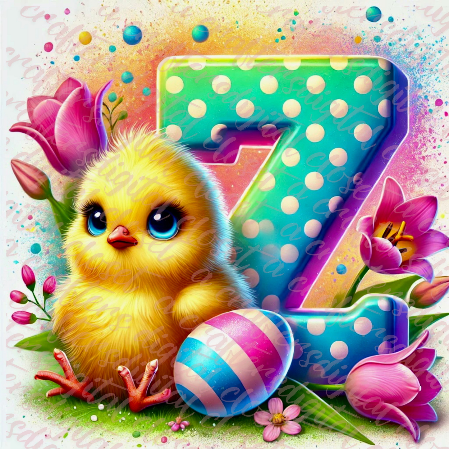 Easter Chick Letter PNG