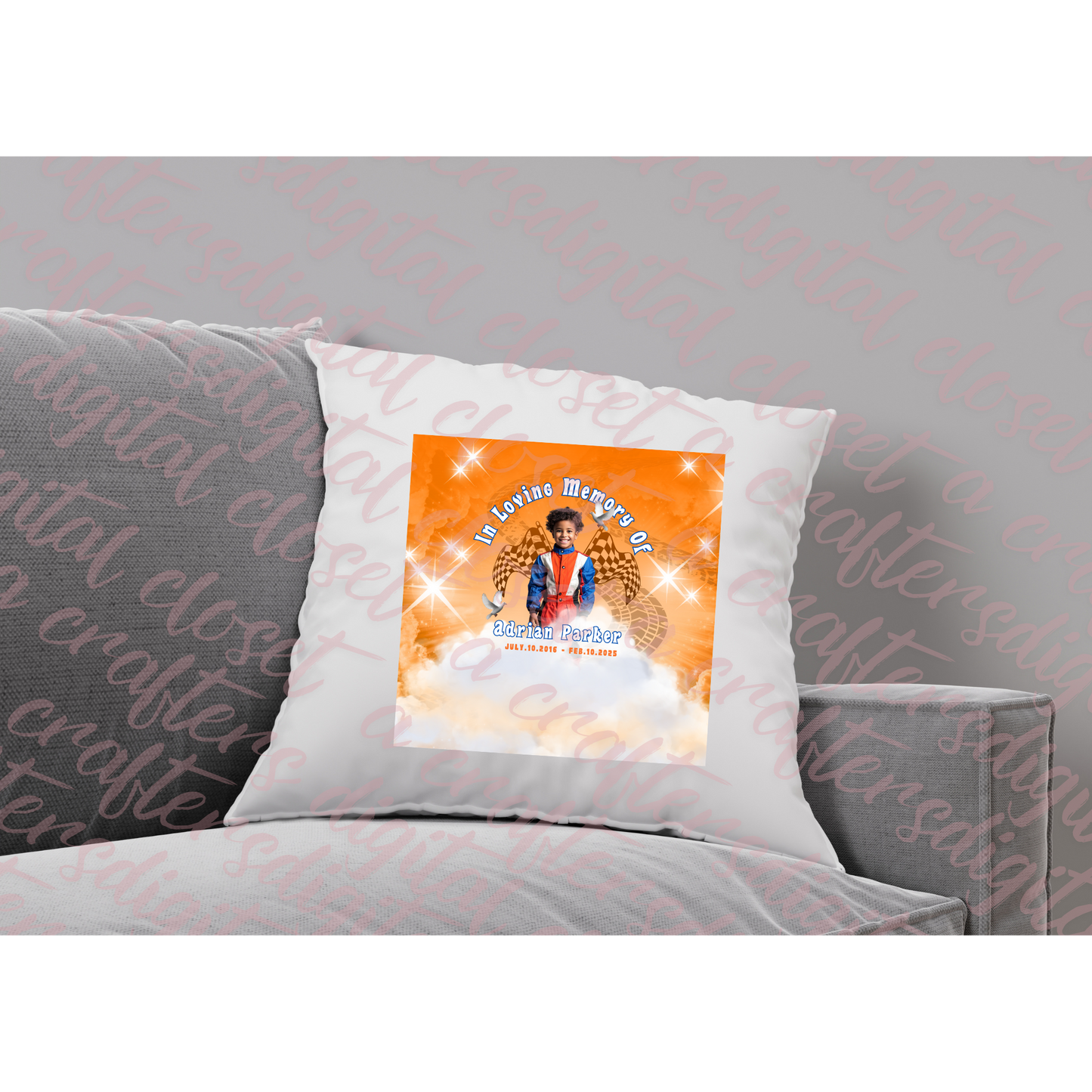 Memorial Button Orange Editable Template