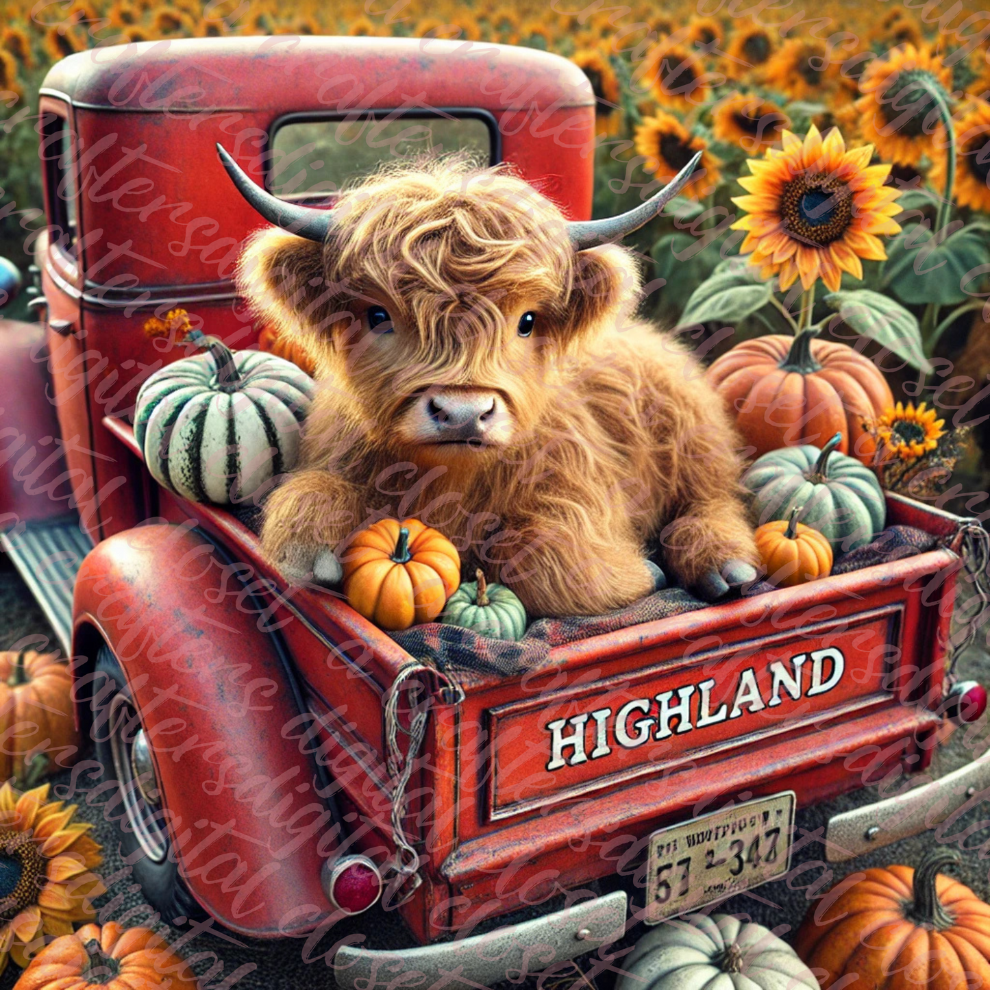 Another day on the Farm Highland Cow PNG