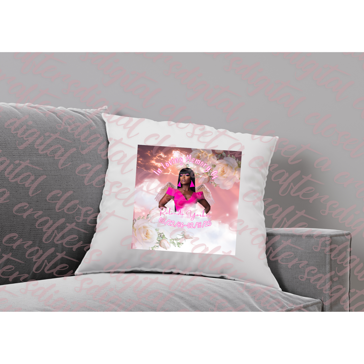 Memorial Button Light Pink Editable Template