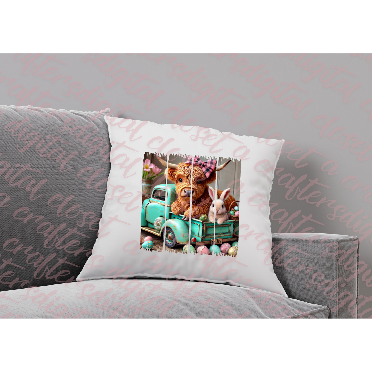 Easter Highland Cow Design