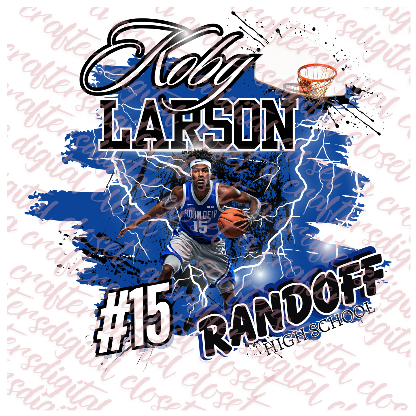 Basketball Blue Editable Design