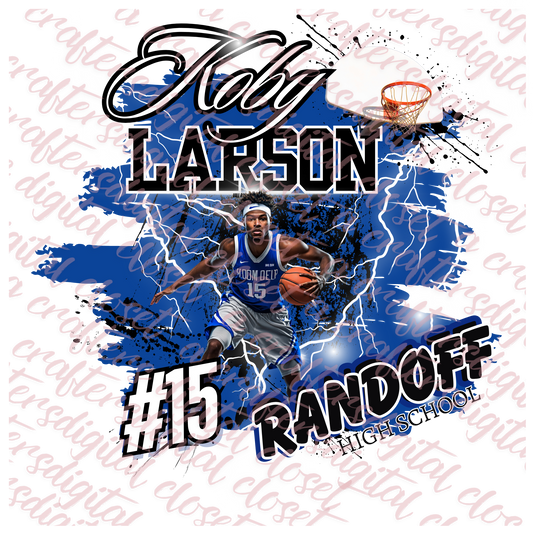 Basketball Blue Editable Design