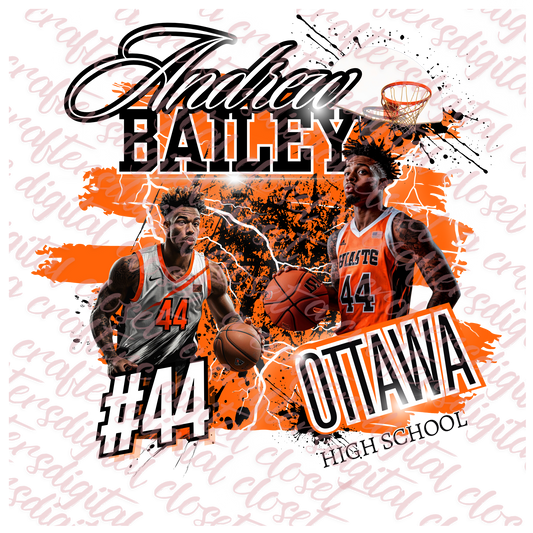 Basketball Orange Editable Design