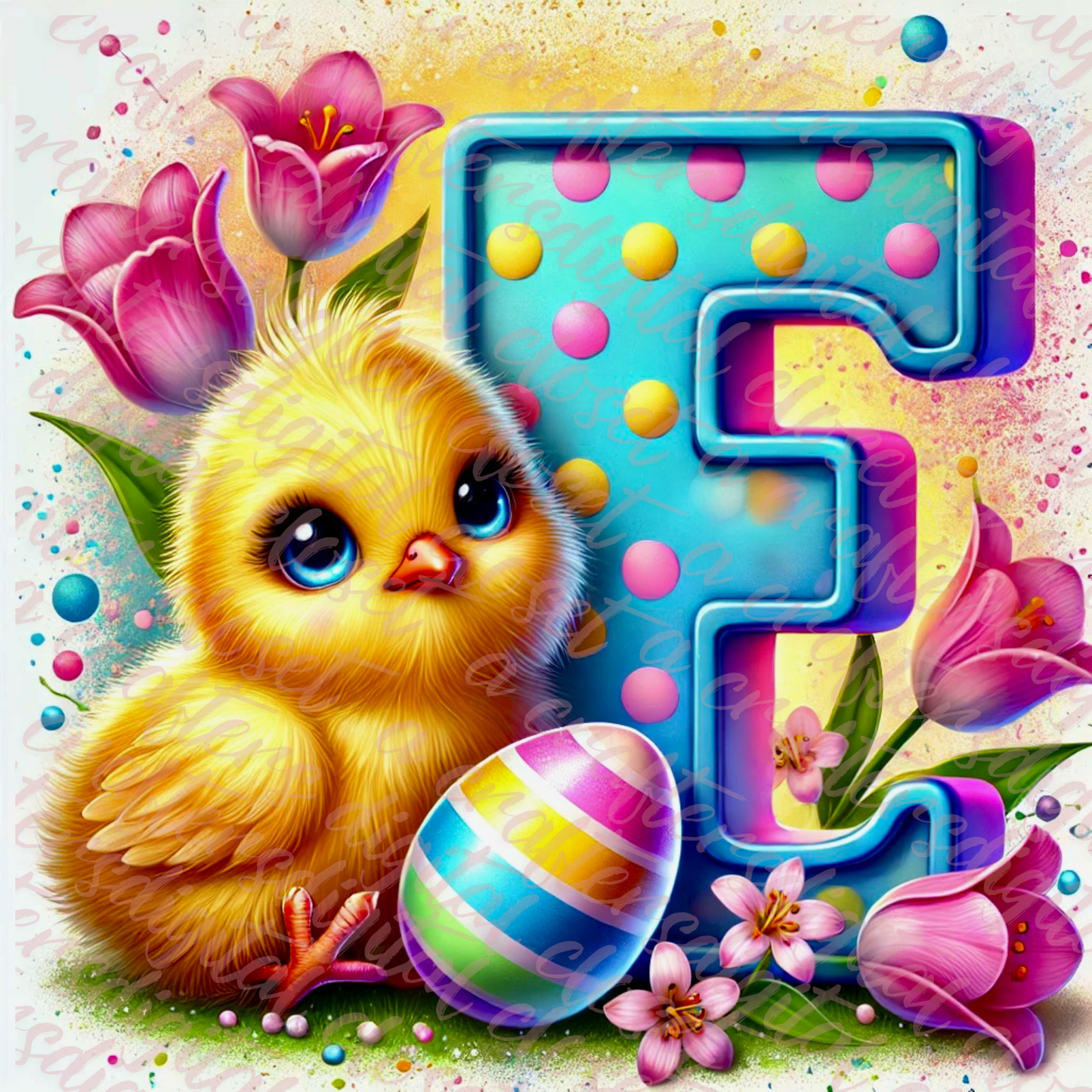 Easter Chick Letter PNG