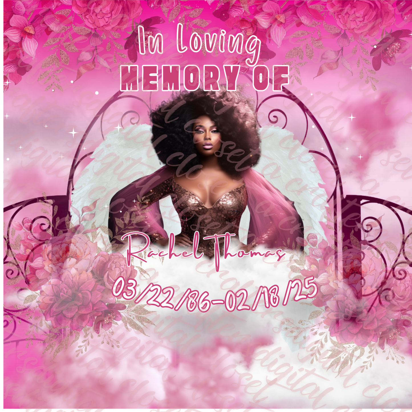 Memoria Button Pink Editable Template
