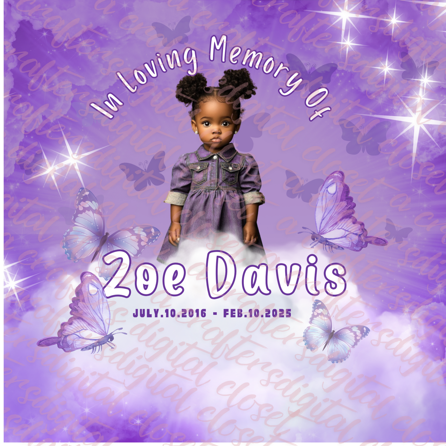 Memorial Button Purple Editable Template