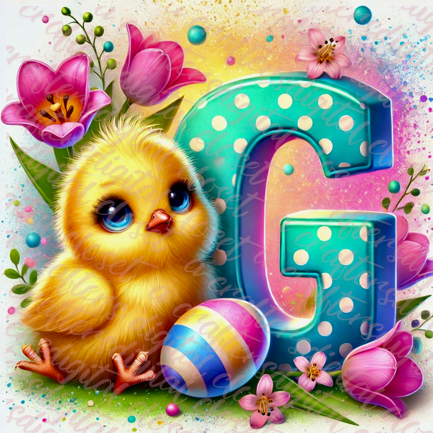 Easter Chick Letter PNG