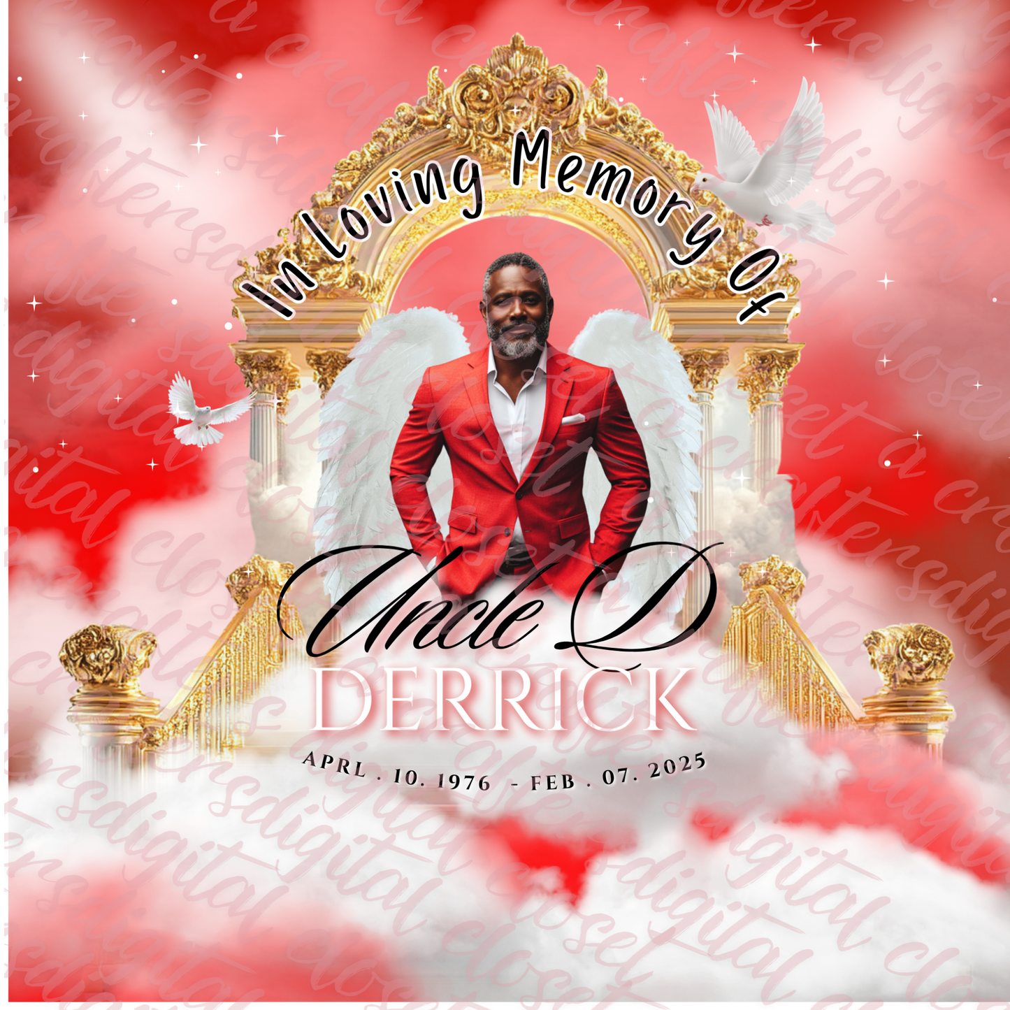 Memorial Button Red Editable Template