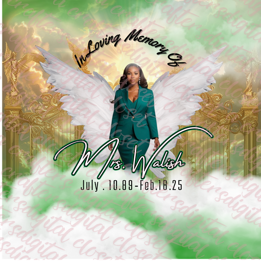Memorial Button Green Editable Template