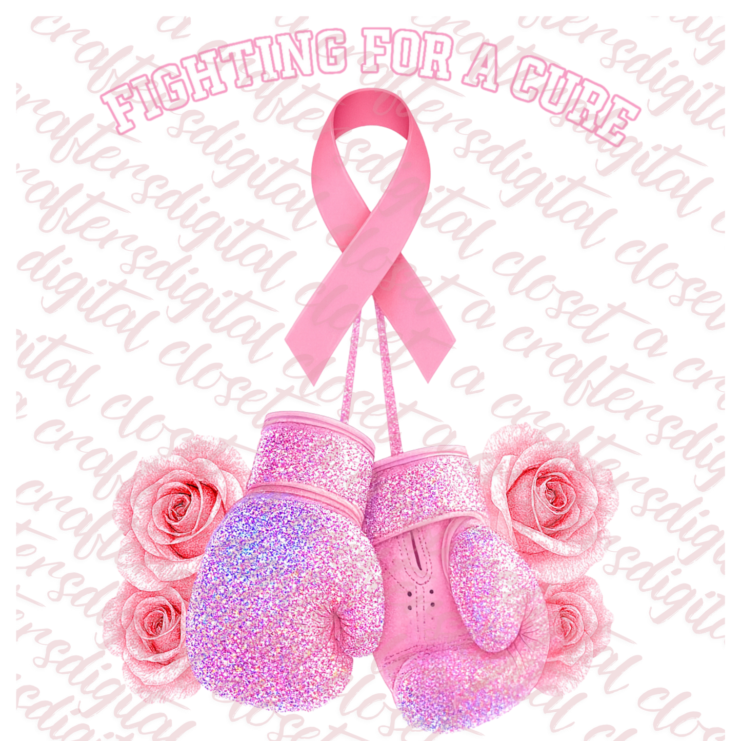 Fighting for a Cure Digital Design | Breast Cancer Awareness PNG