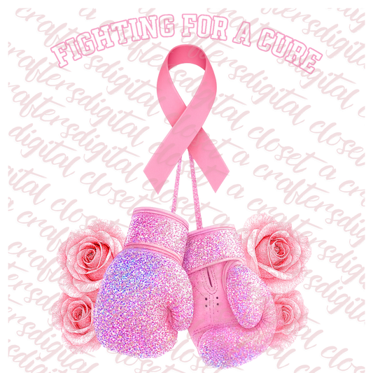 Fighting for a Cure Digital Design | Breast Cancer Awareness PNG
