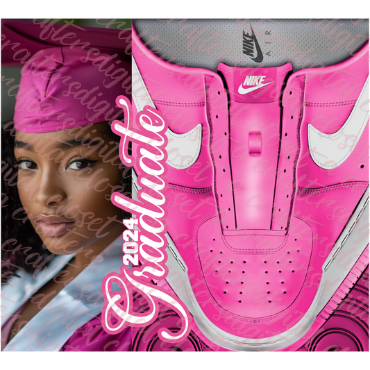 Pink Graduation Shoe Editable Template