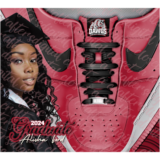 Red Graduation Shoe Editable Template