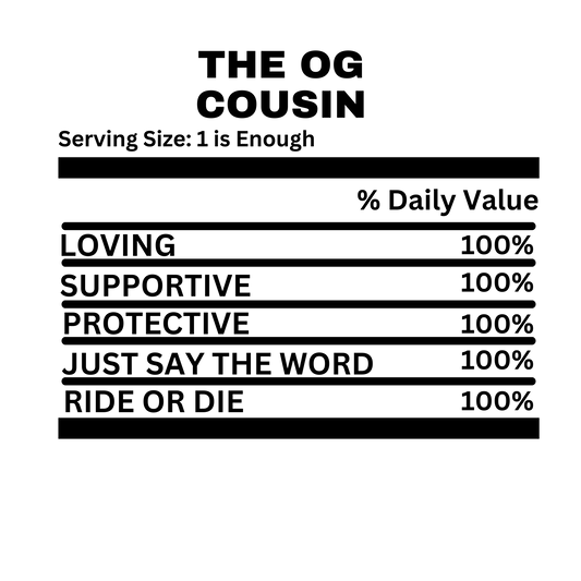 Cousin Nutrition Facts PNG