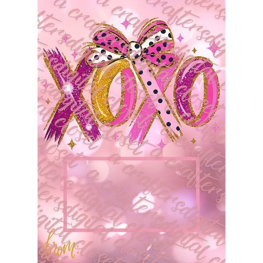 XOXO Valentines Day Card PNG