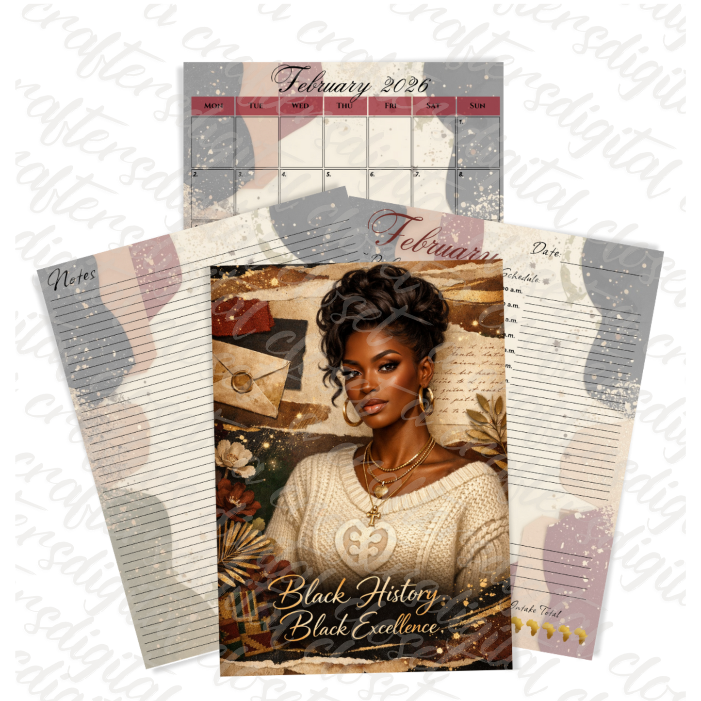 Black History Black Excellence February 2026 Digital Journal & Planner Bundle | Printable & Digital Pages