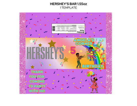 Gracie's Editable Hersey's Bar Template