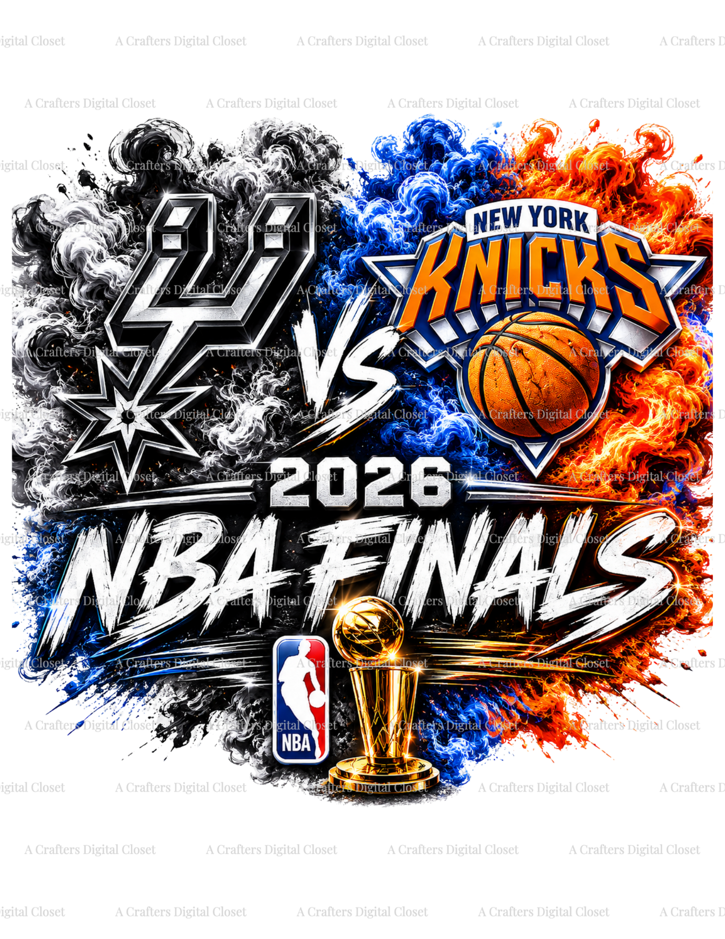 2026 NBA Finals Spurs vs Knicks SVG | Basketball Fan Tee for Moms, Dads & Kids | New York Knicks vs San Antonio Spurs Graphic Tee