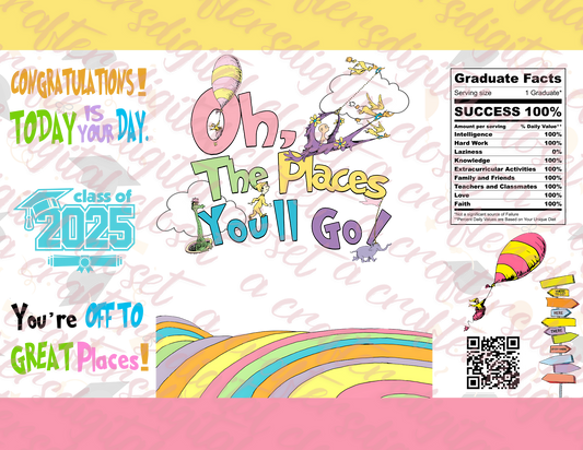Graduation Chip Bag, Editable template, Graduation Decorations, Class of 2025 Party Favor, Instant Download, Personalized treat party favor, Party Favor bundle, Oh the Places